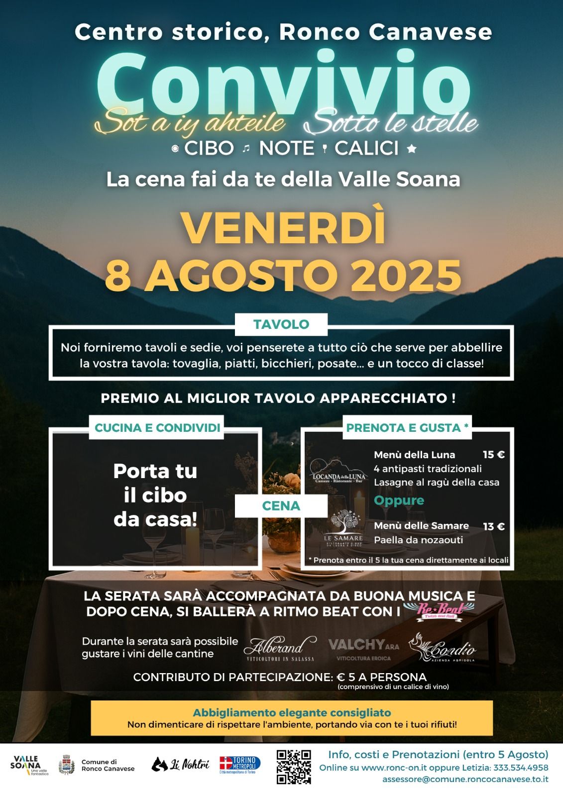 RONCO CANAVESE - Convivio sotto le stelle