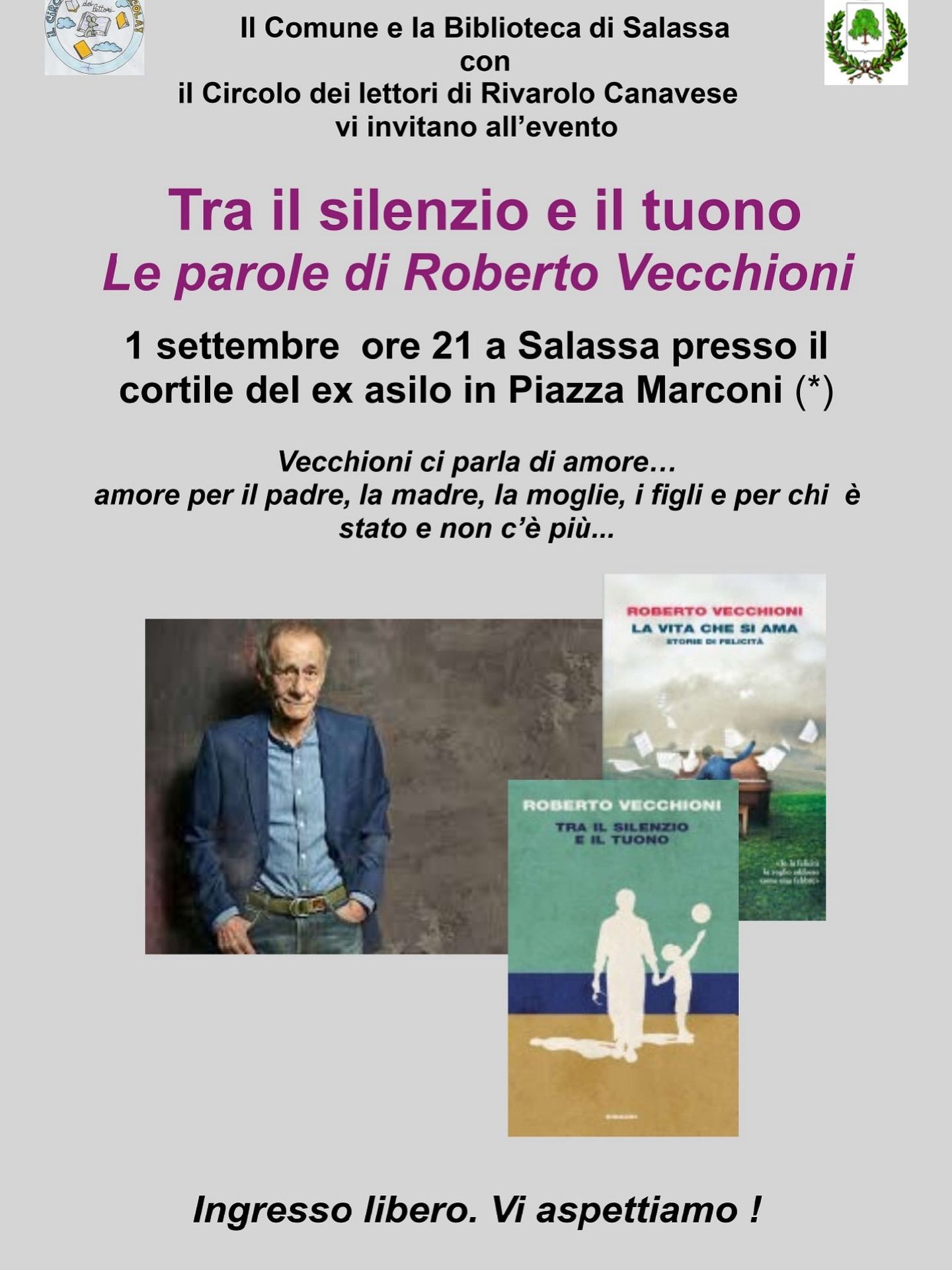 SALASSA - Tra il silenzio e il tuono: le parole di Roberto Vecchioni