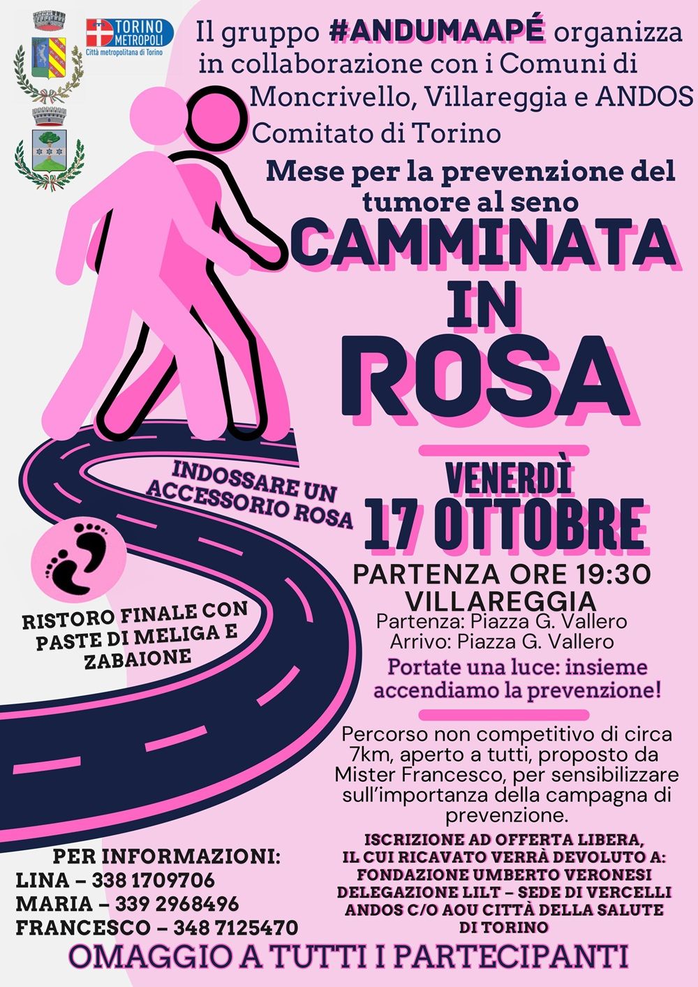 VILLAREGGIA - Camminata in rosa