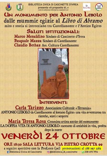 CASCINETTE D'IVREA - Un monumento per Antonio Lebolo