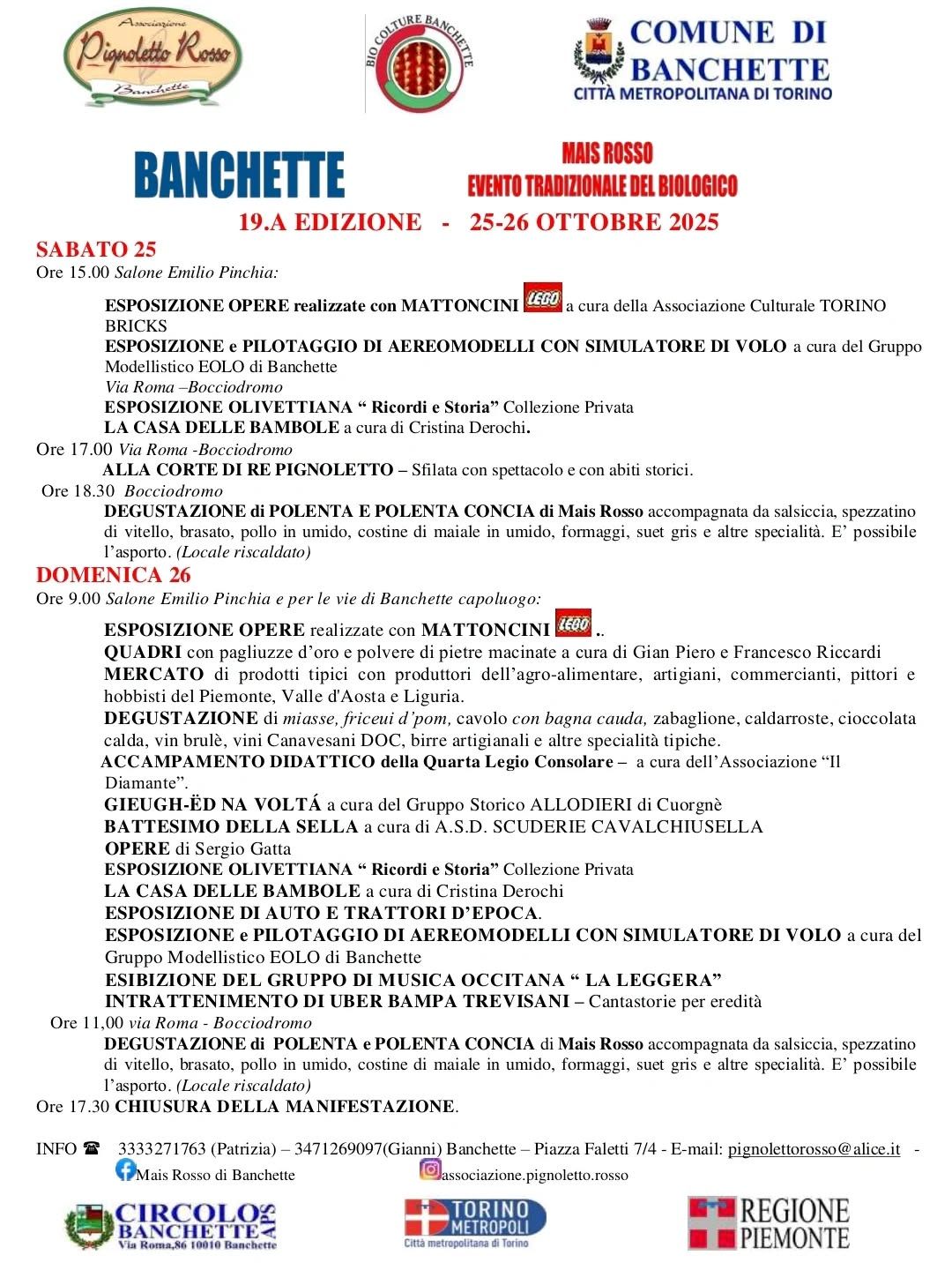 BANCHETTE - Sagra del pignoletto rosso