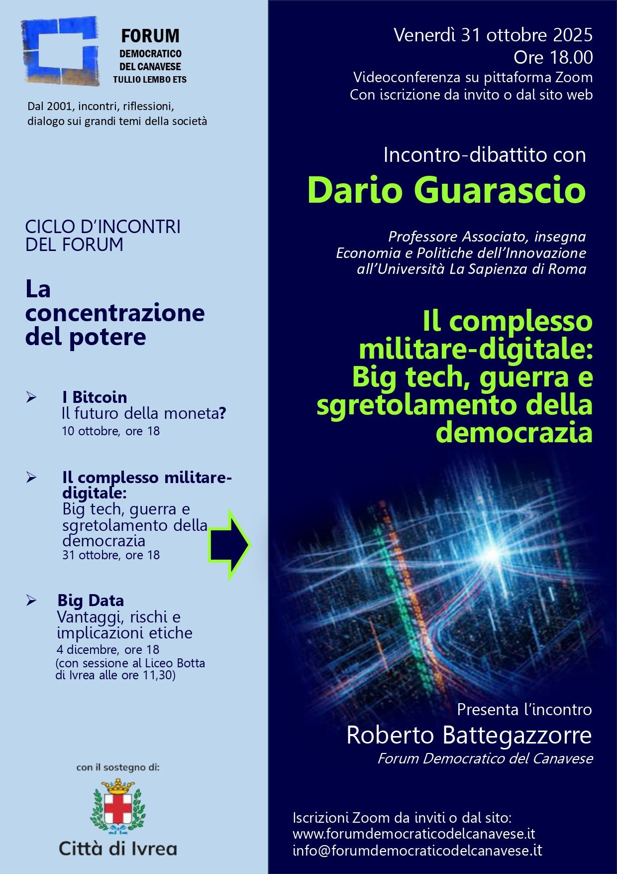IVREA - Big Tech, guerra e sgretolamento della democrazia