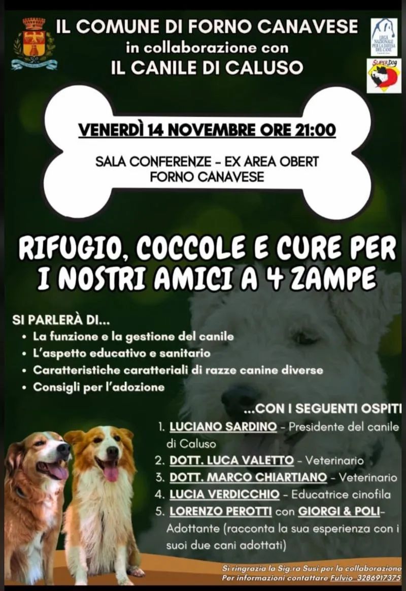 FORNO CANAVESE - Rifugio, coccole e cure per i nostri amici a 4 zampe