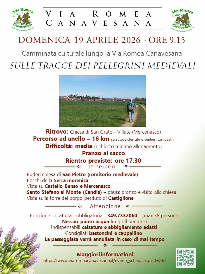 Camminata culturale lungo la Via Romea Canavesana