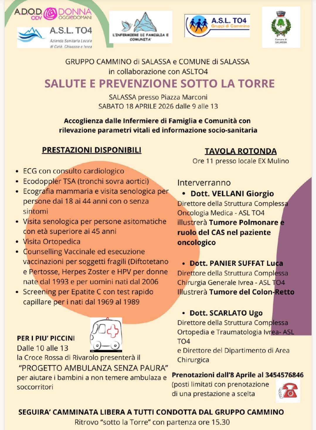 Salute e prevenzione sotto la torre