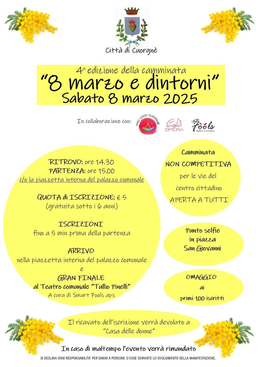 CUORGNE' - 4ª edizione della Camminata non competitiva «8 marzo e dintorni»