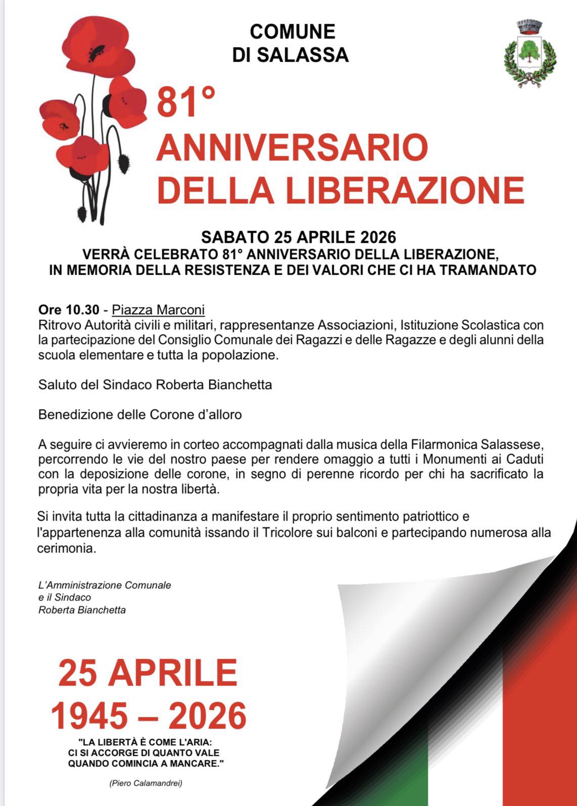 81° Anniversario della Liberazione a Salassa