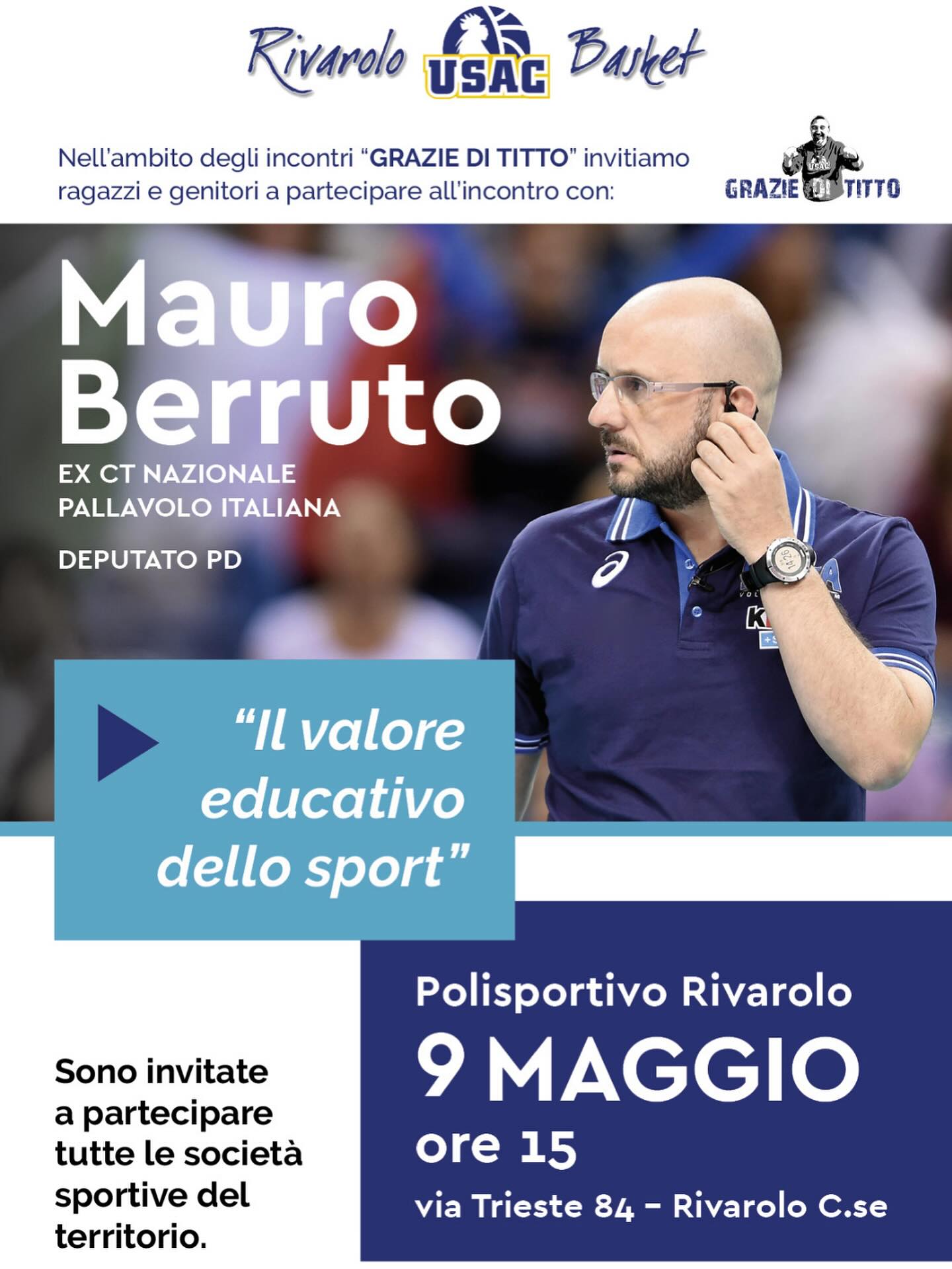 Incontro con Mauro Berruto: Il valore educativo dello sport