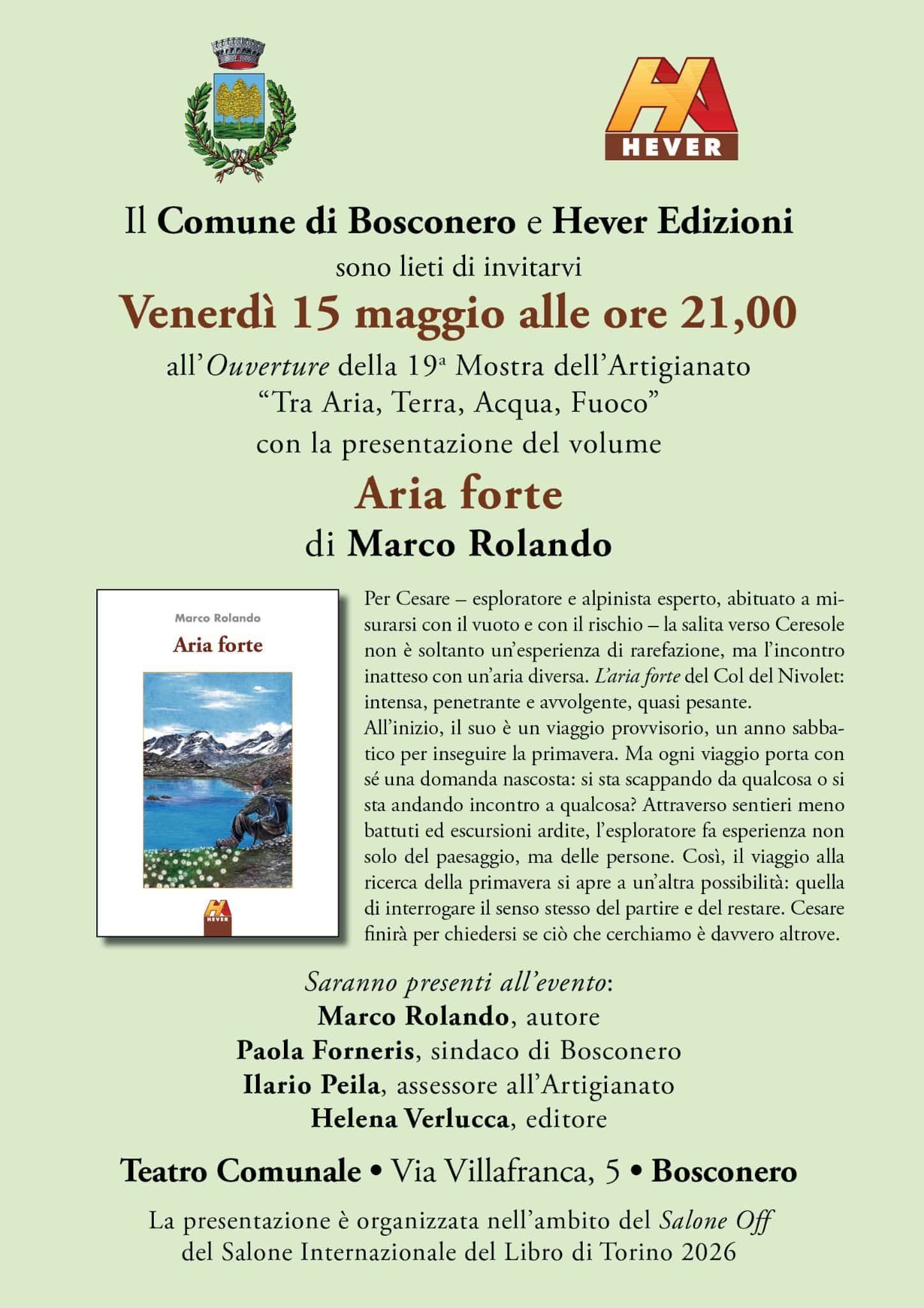 Presentazione del libro 'Aria forte'