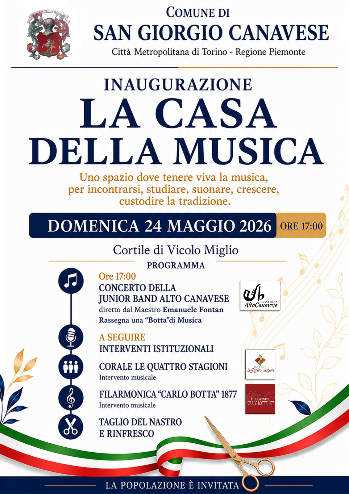 Inaugurazione della Casa della Musica a San Giorgio Canavese