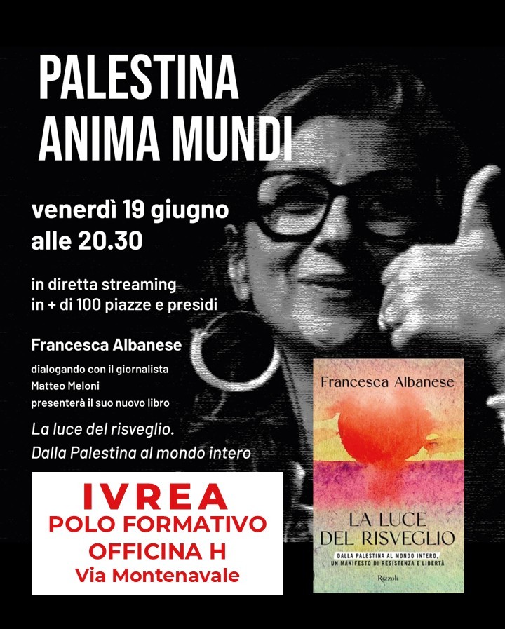 Diretta nazionale con Francesca Albanese: Presentazione del libro 'La luce del risveglio'