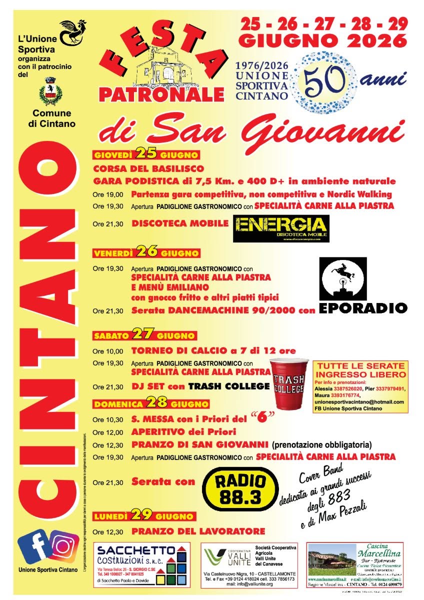 Festa Patronale di San Giovanni 2026
