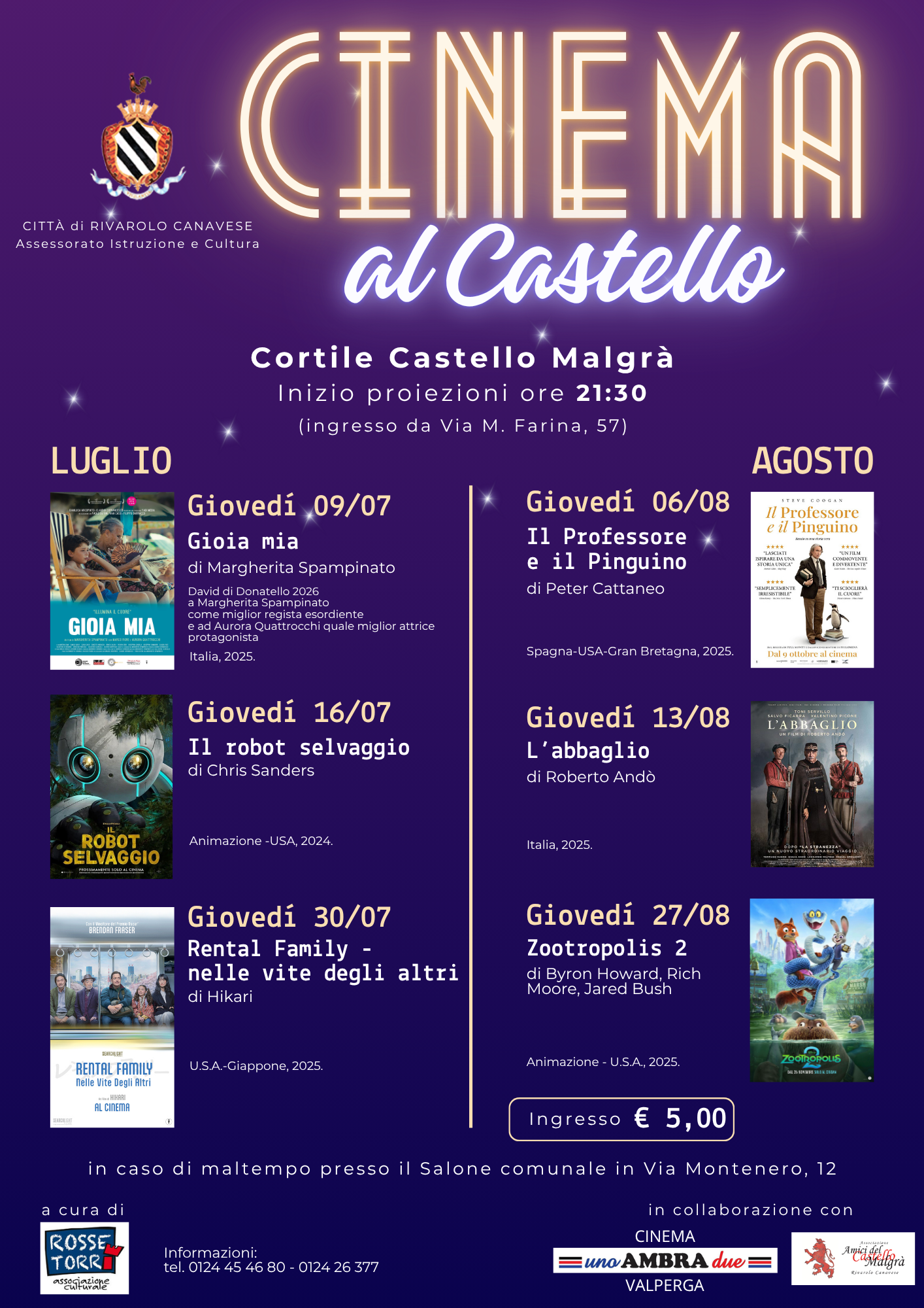 Cinema al Castello 2026 - Rivarolo Canavese