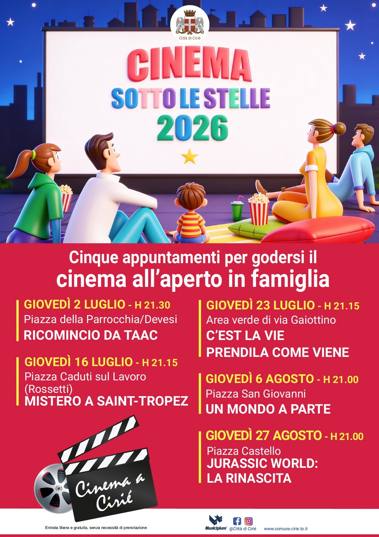 Cinema sotto le stelle 2026
