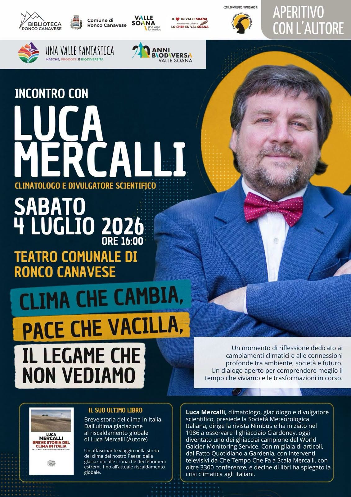 Presentazione del libro 'Breve storia del clima in Italia' con Luca Mercalli