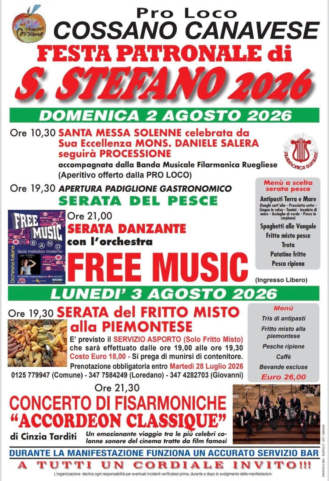 Festa Patronale di S. Stefano 2026 a Cossano Canavese