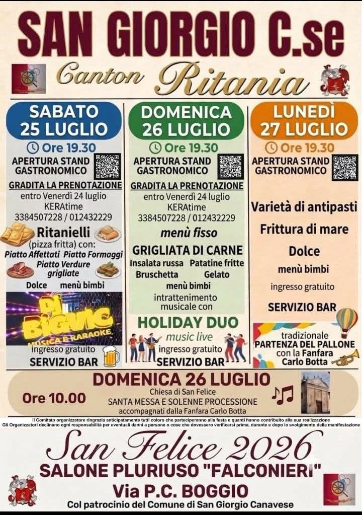 Festa Canton Ritania a San Giorgio Canavese