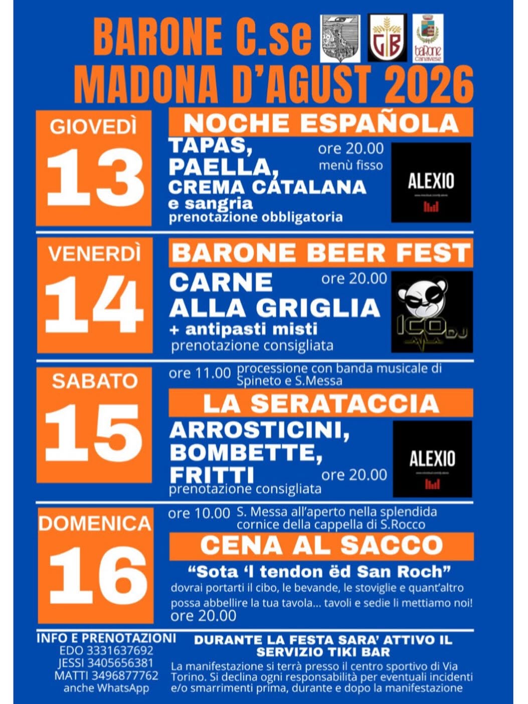 Madona d'August 2026 a Barone Canavese