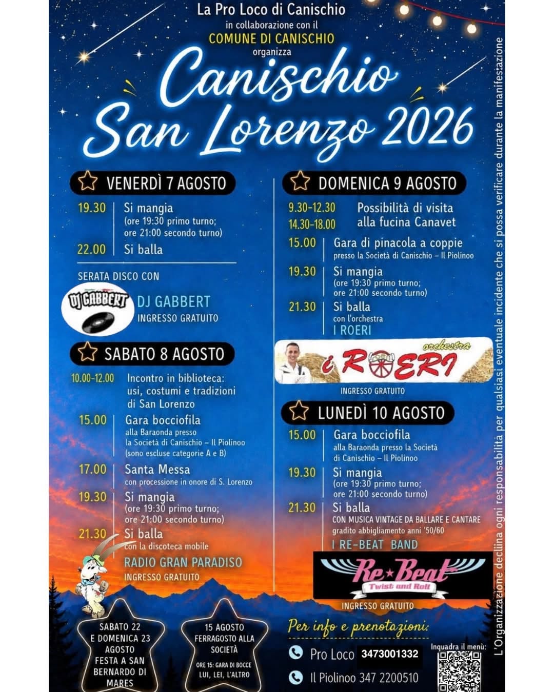 Canischio San Lorenzo 2026