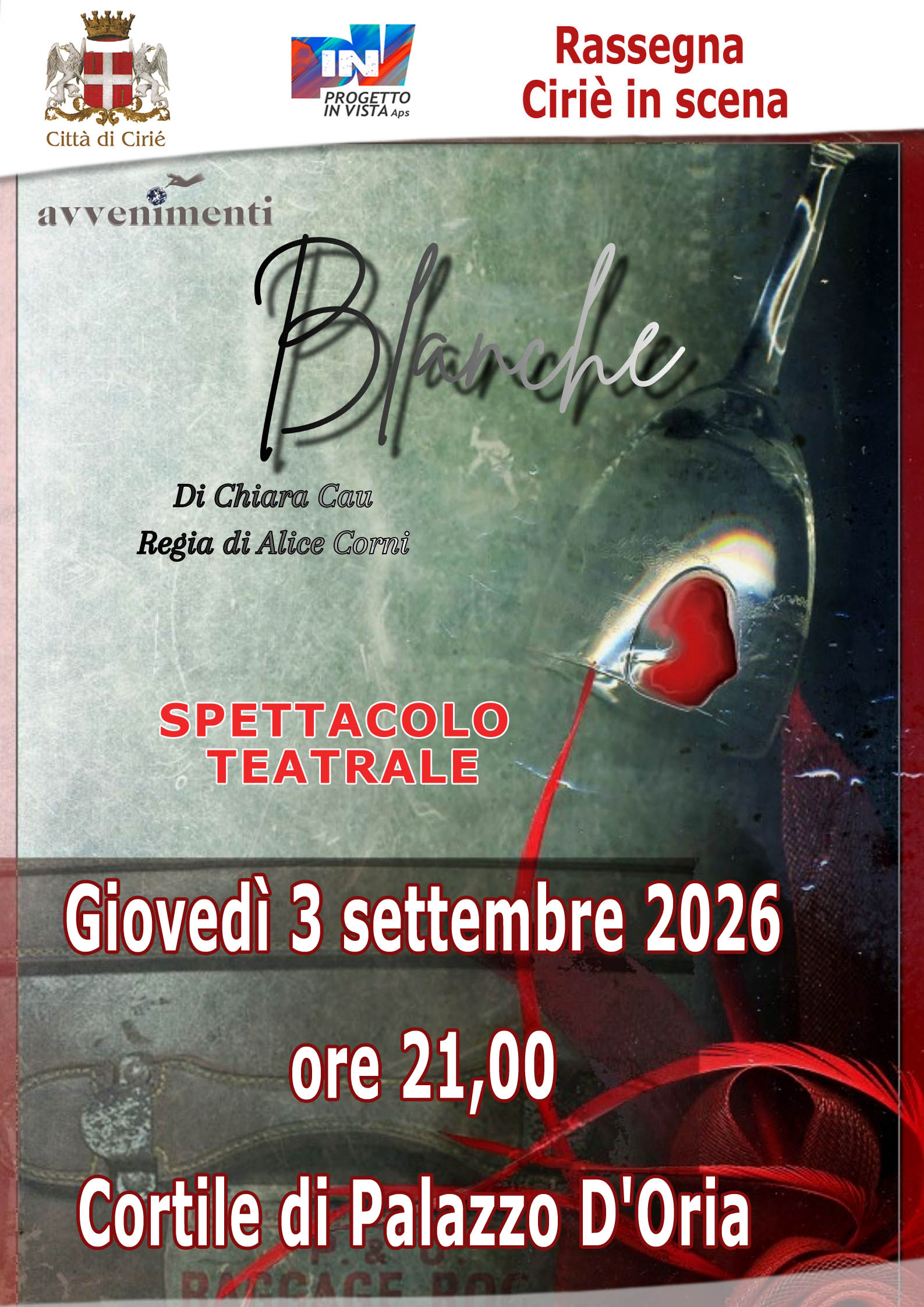 Ciriè: Monologo teatrale "Blanche" per gli ipovedenti