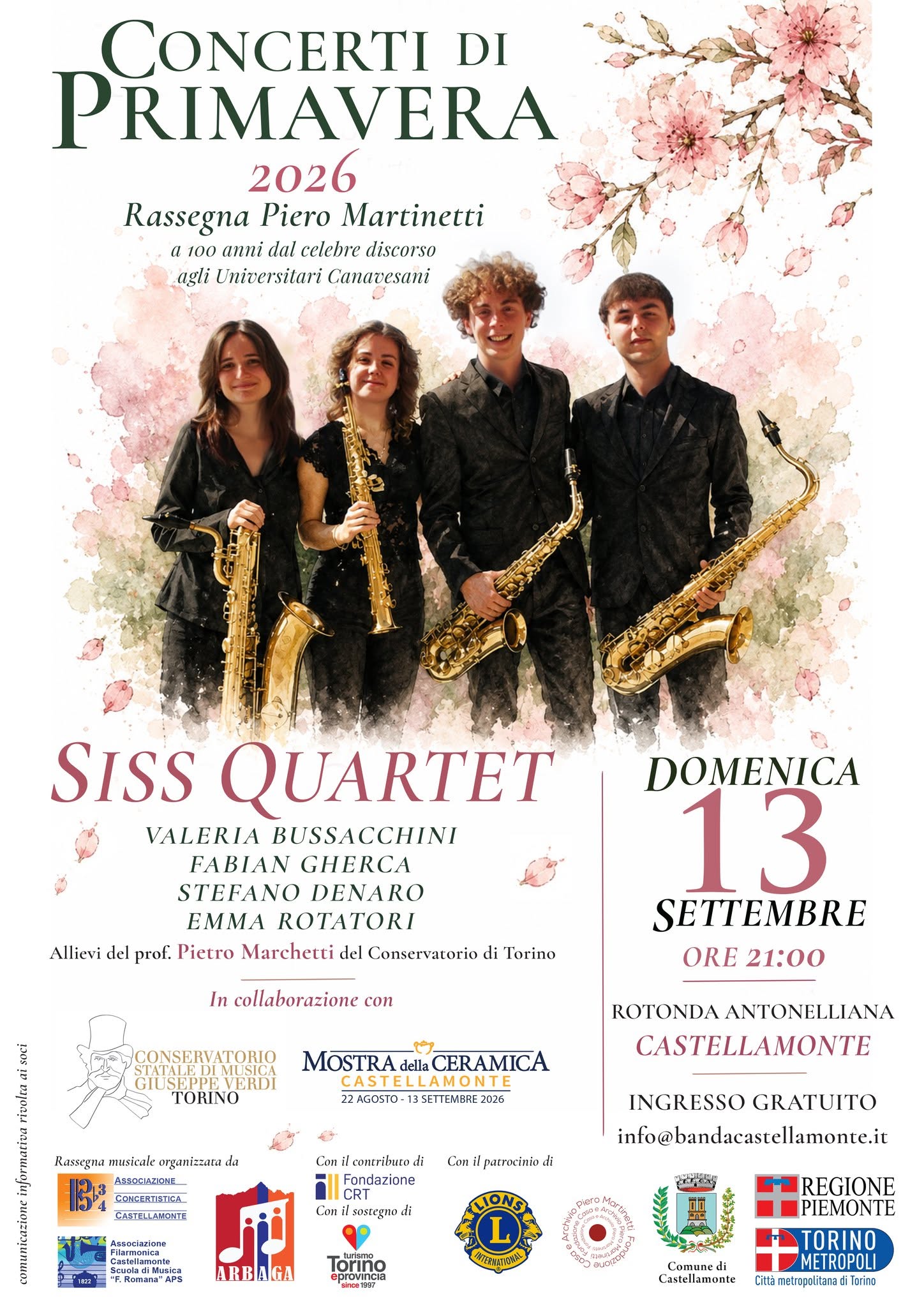 Concerto di chiusura della Rassegna Piero Martinetti