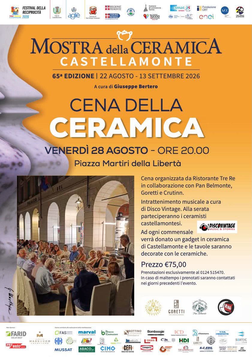 Cena della Ceramica – 65ª Mostra della Ceramica a Castellamonte