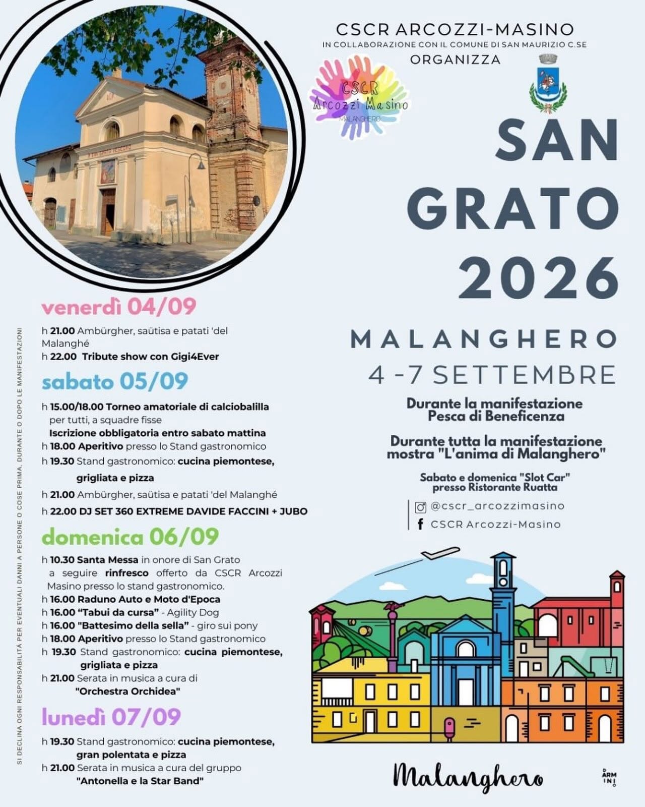 Festa di San Grato 2026 a Malanghero