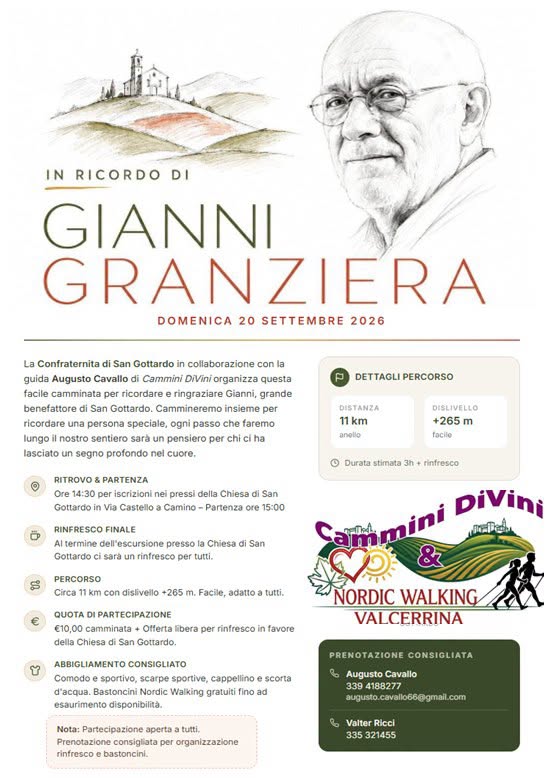Cammino in ricordo di Gianni Granziera
