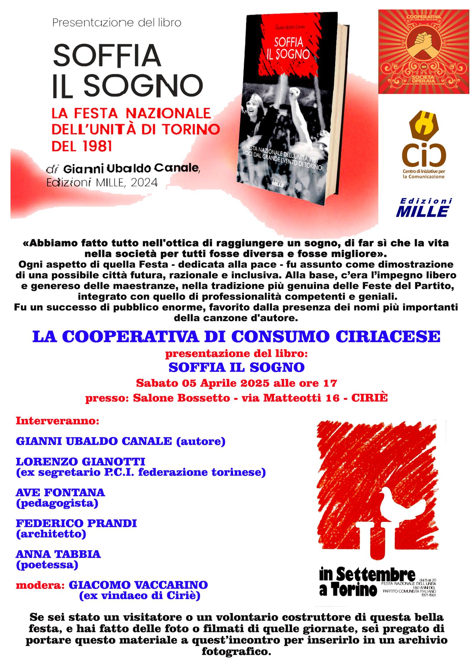 CIRIE' - Soffia il sogno