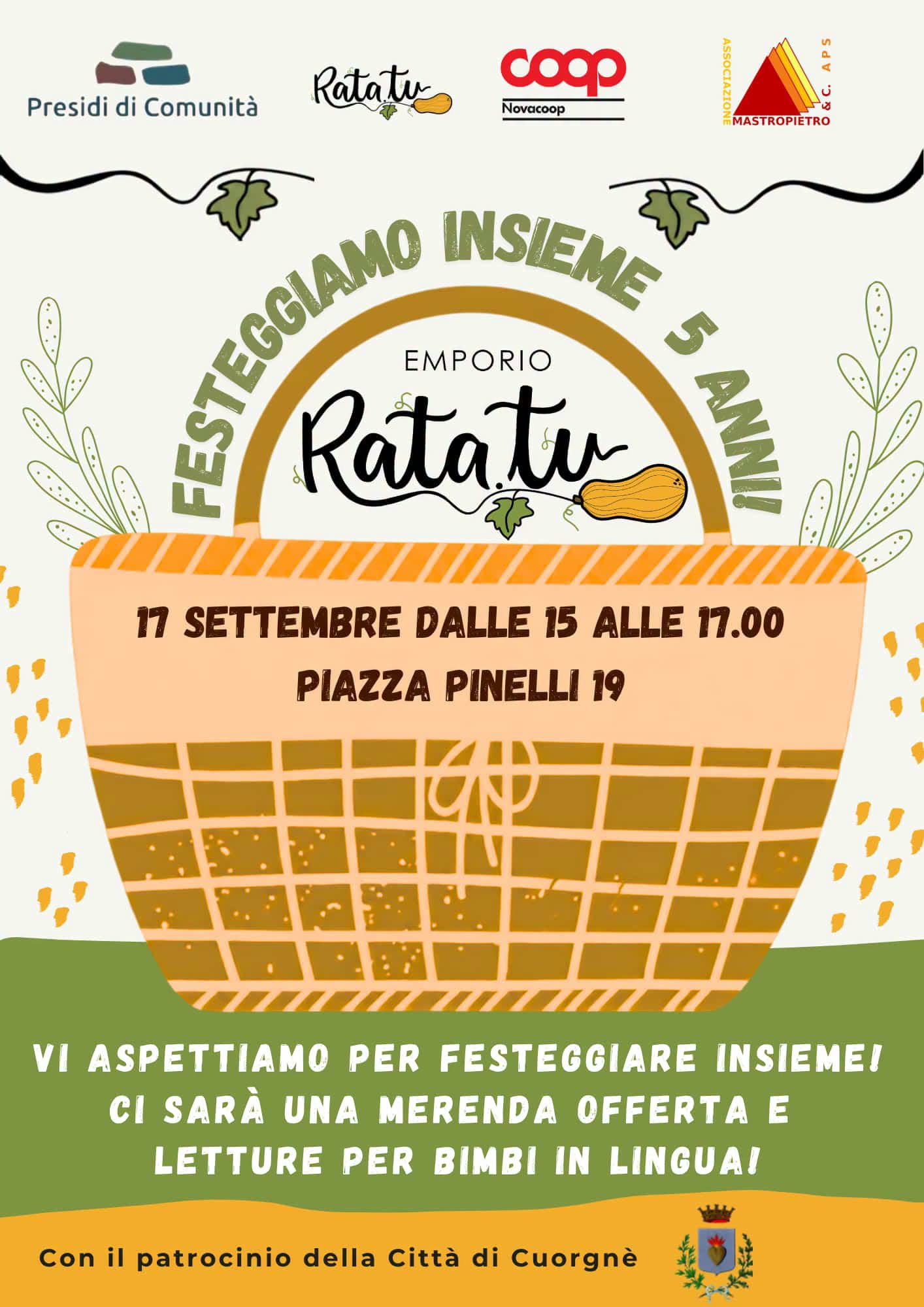 Festa per i 5 anni dell'emporio Ratatu