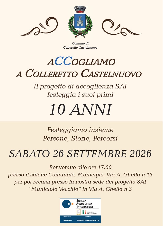 aCCogliamo a Colleretto Castelnuovo: 10 anni del progetto SAI