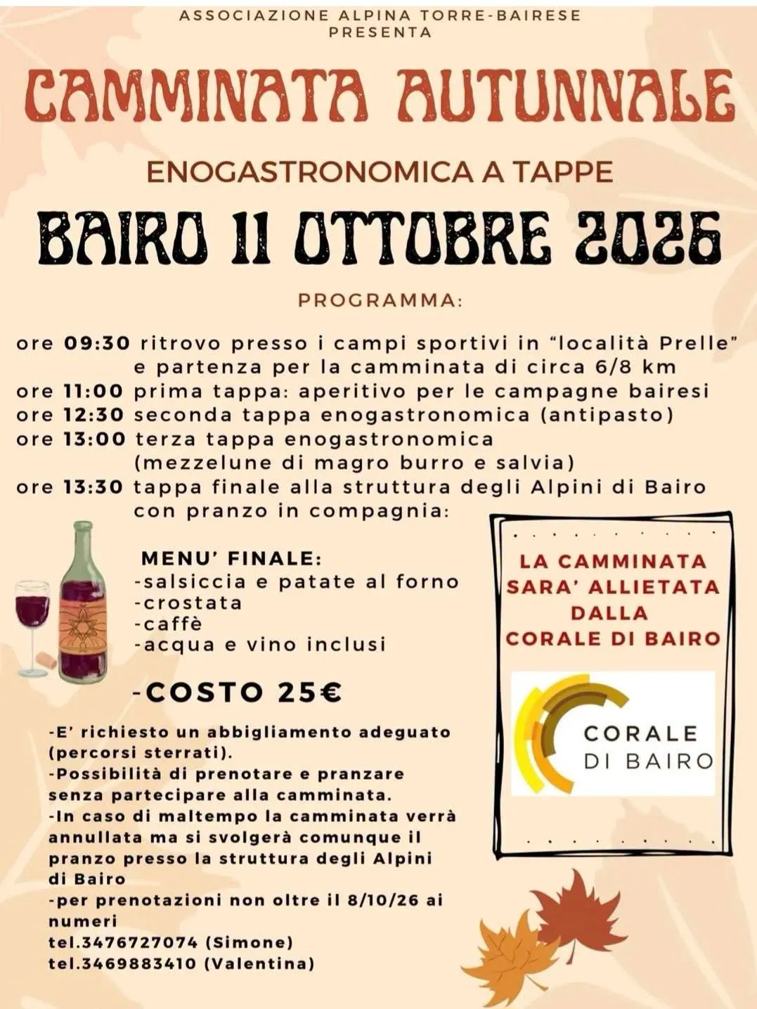 Camminata Autunnale Enogastronomica a Tappe