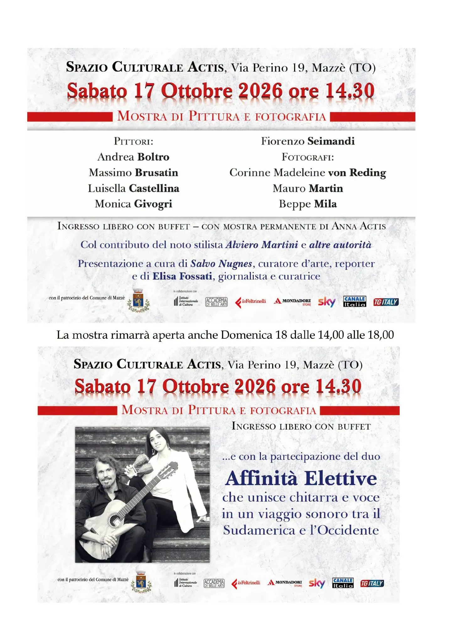 Mostra di Pittura e Fotografia allo Spazio Culturale Actis