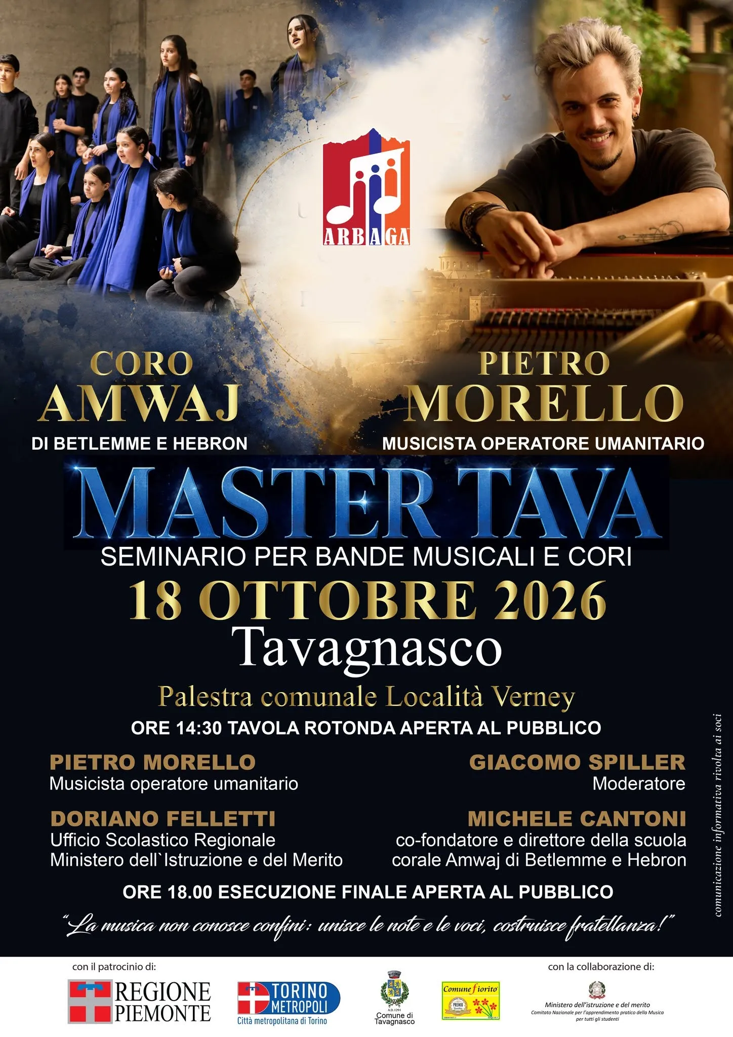Master TAVA 2026: musica, fratellanza e giovani a Tavagnasco