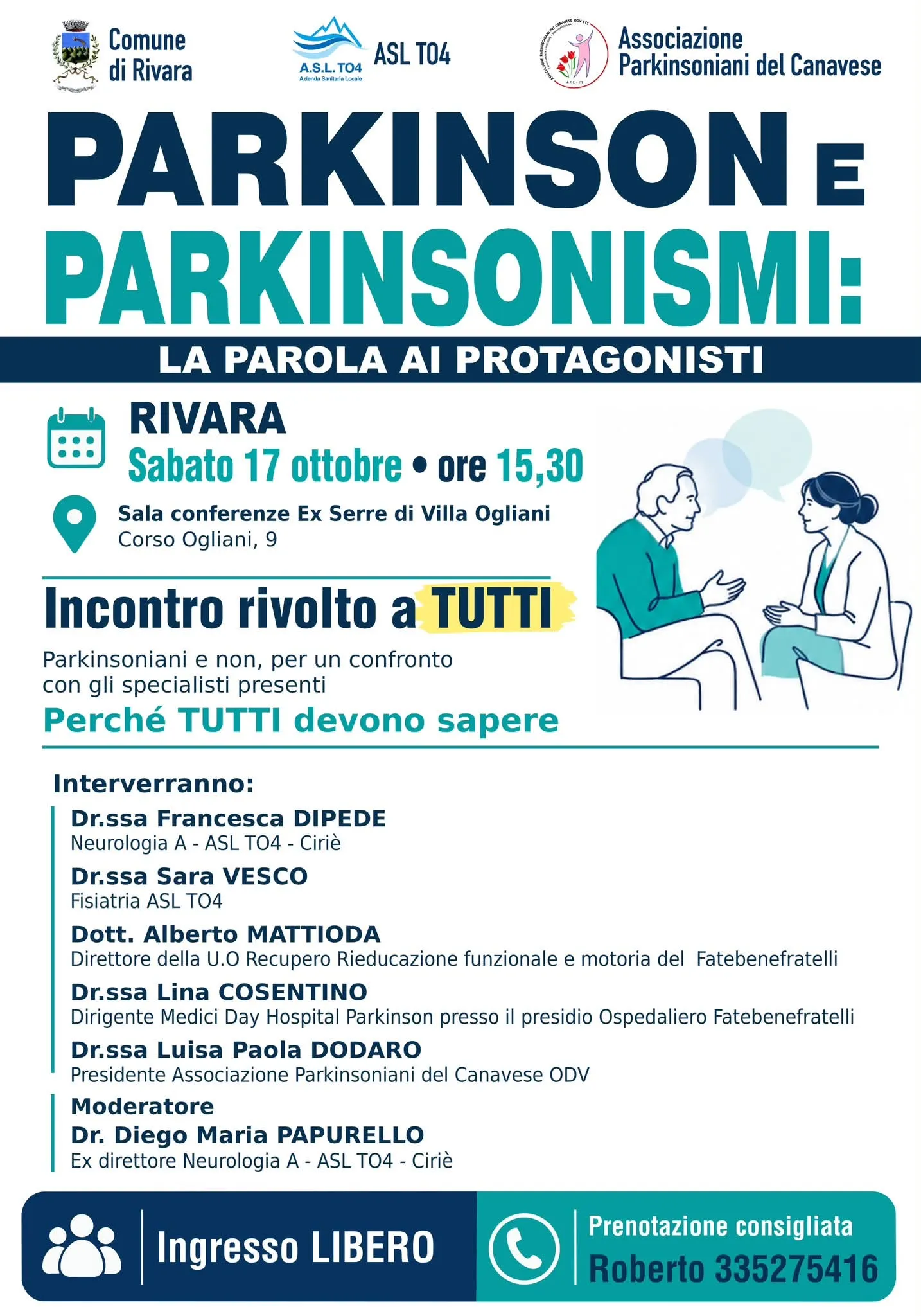 Incontro su Parkinson e Parkinsonismi: La parola ai protagonisti