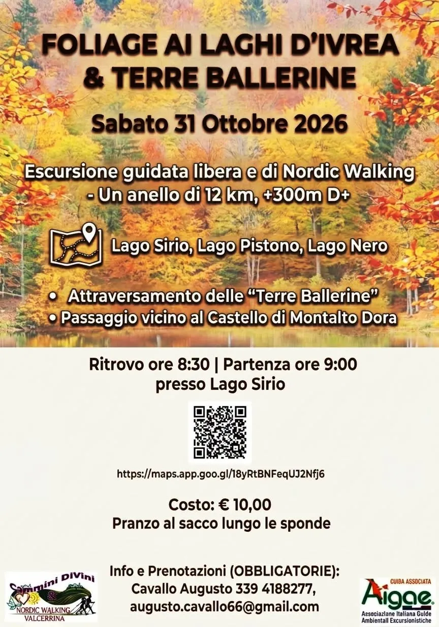 Foliage ai Laghi d’Ivrea & Terre Ballerine