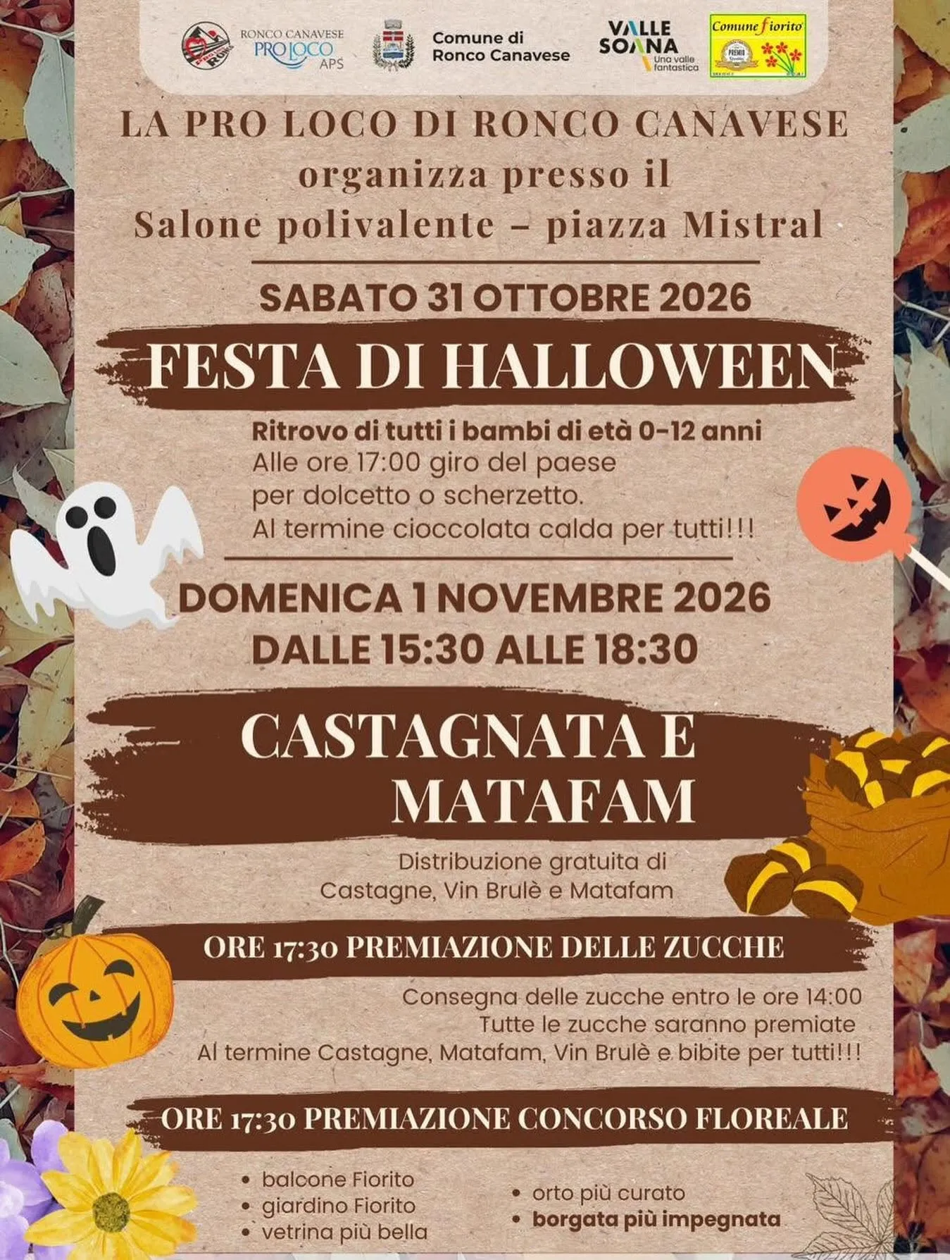 Festa di Halloween e Castagnata a Ronco Canavese