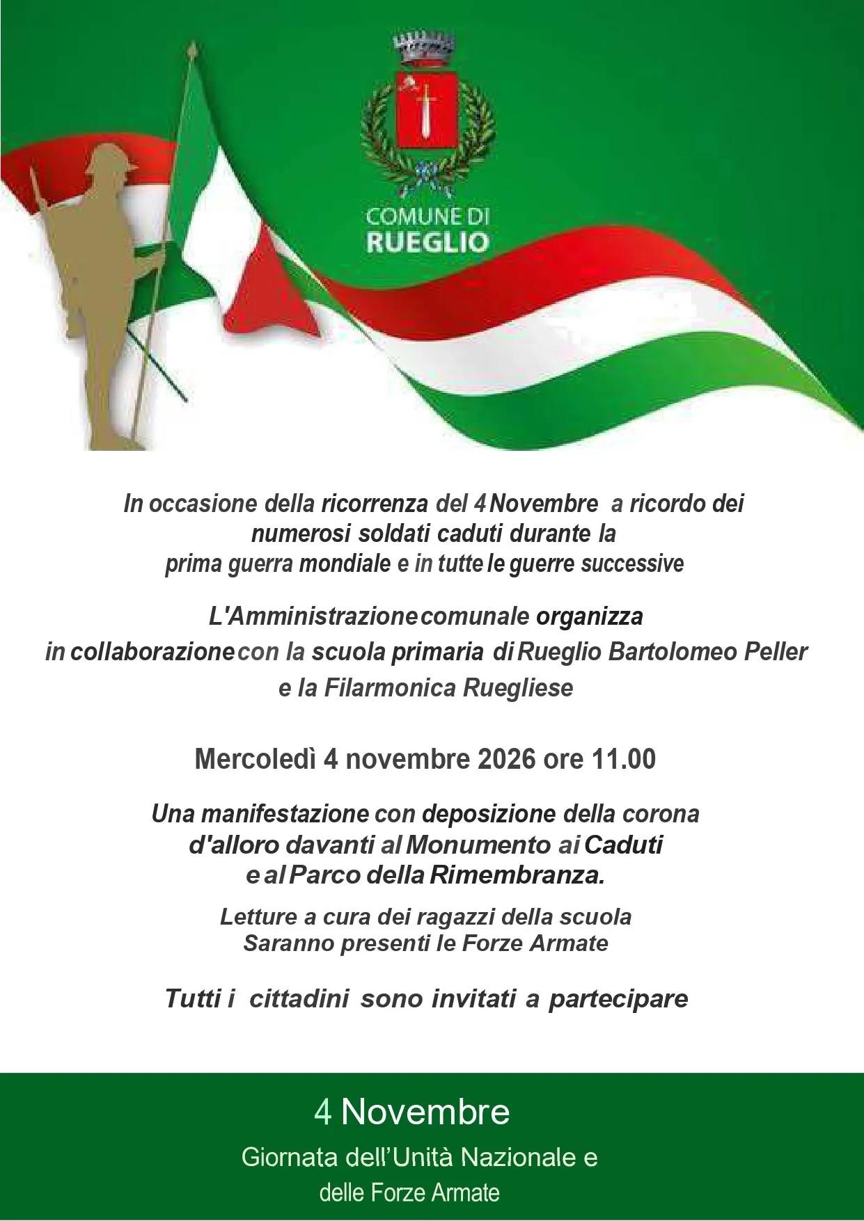 Commemorazione del 4 Novembre a Rueglio