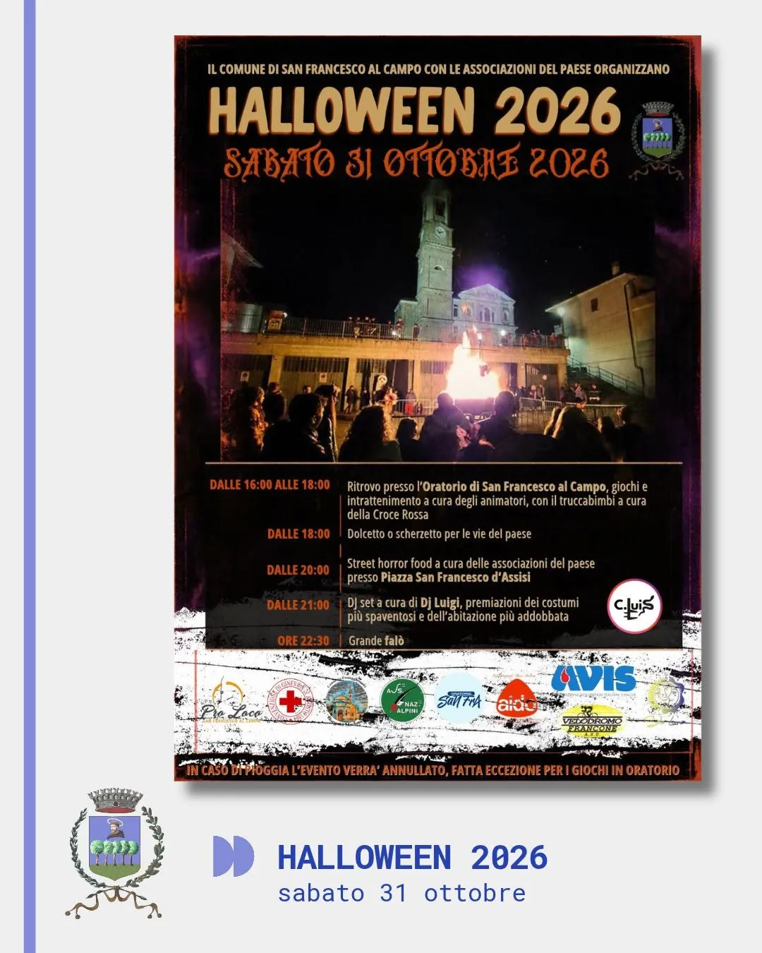 Halloween 2026 a San Francesco al Campo