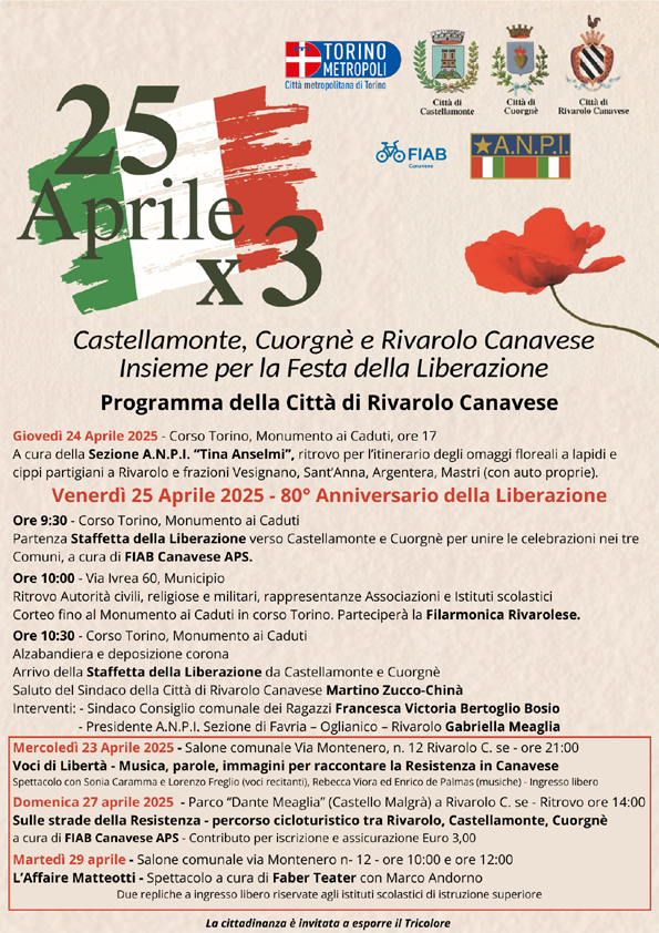 RIVAROLO CANAVESE - Celebrazioni del 25 Aprile