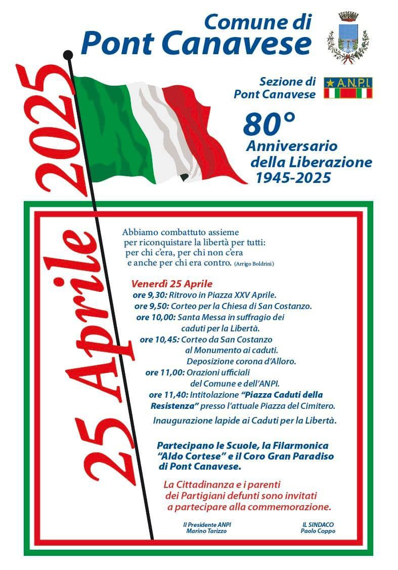 PONT CANAVESE - 80° Anniversario della Liberazione