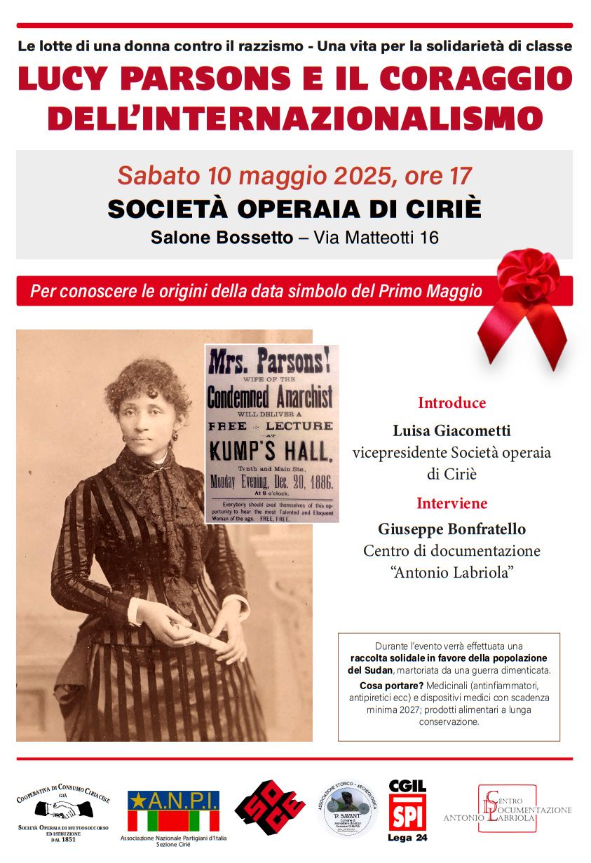 CIRIE' - Luci Parsons e il coraggio dell'internazionalismo