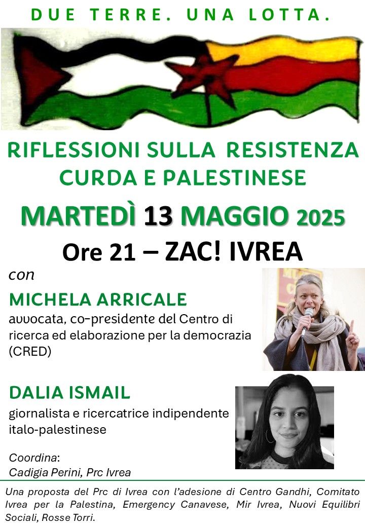 IVREA - Riflessioni sulla Resistenza curda e palestinese