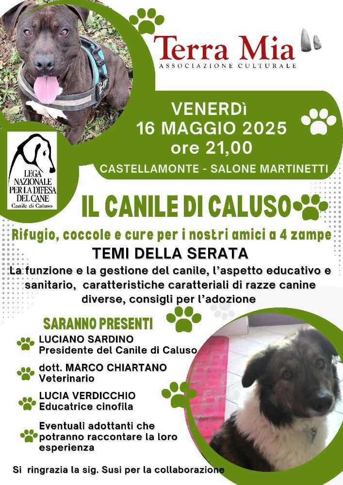 CASTELLAMONTE - Incontro con i responsabili del canile di Caluso