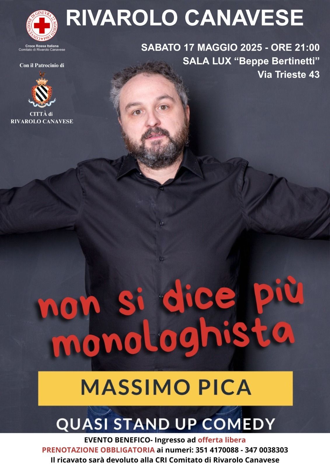 RIVAROLO CANAVESE - Non si dice più monologhista con Massimo Pica