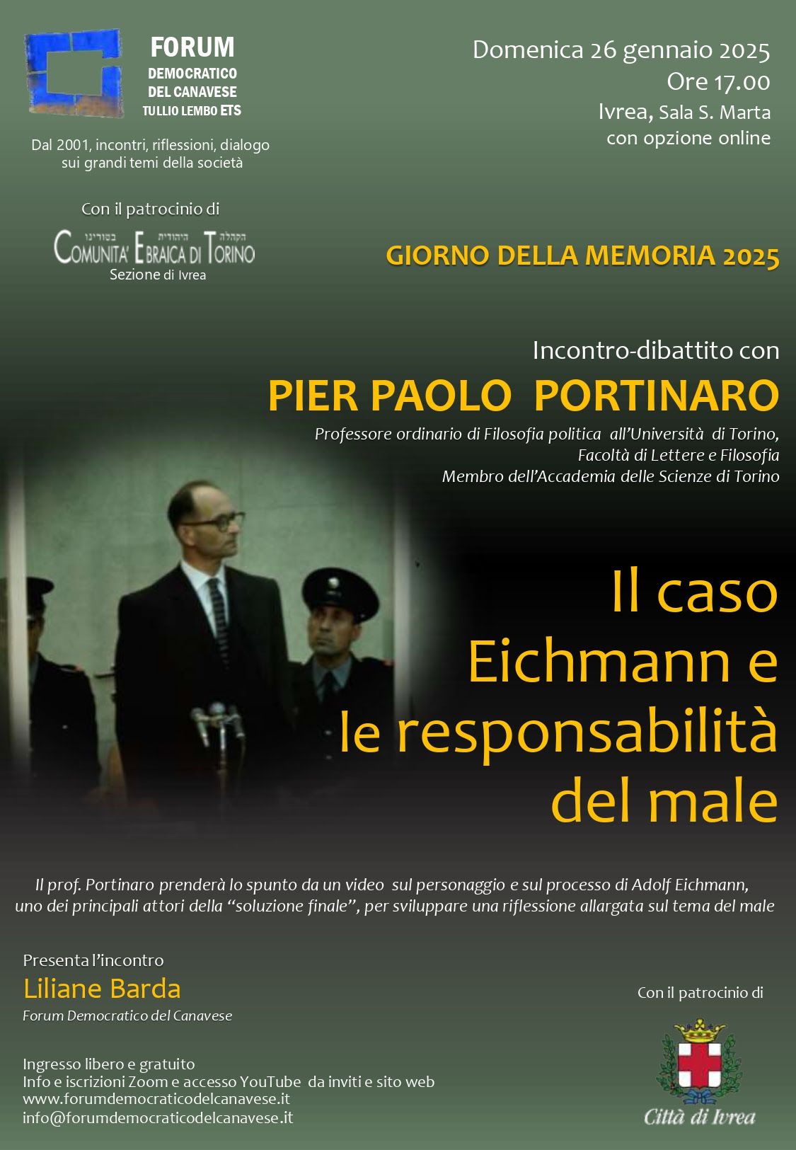 IVREA - Il caso Eichmann e le responsabilità del male