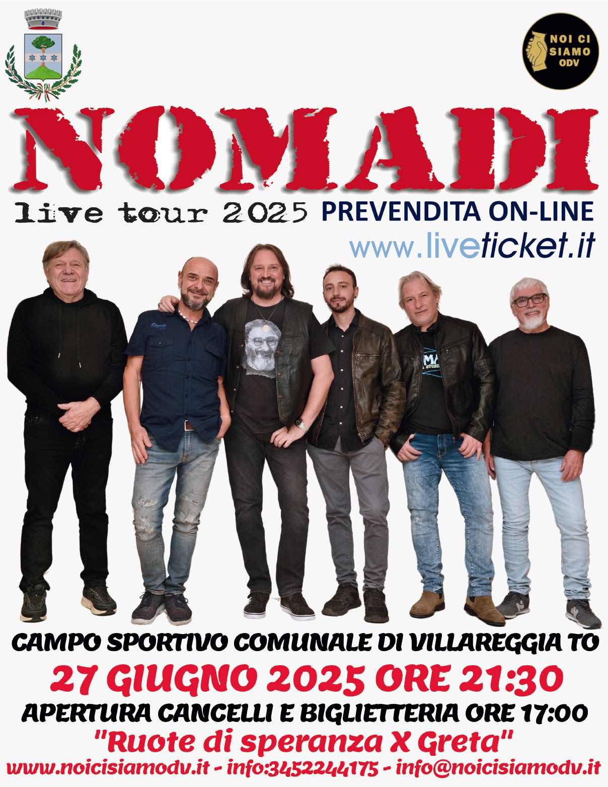 VILLAREGGIA - Nomadi in concerto