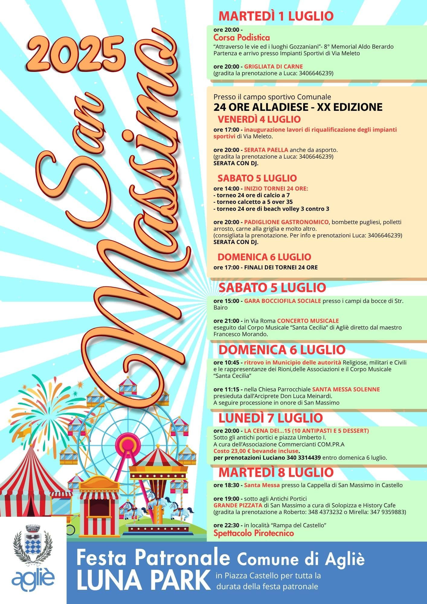 AGLIE' - Festa Patronale di San Massimo