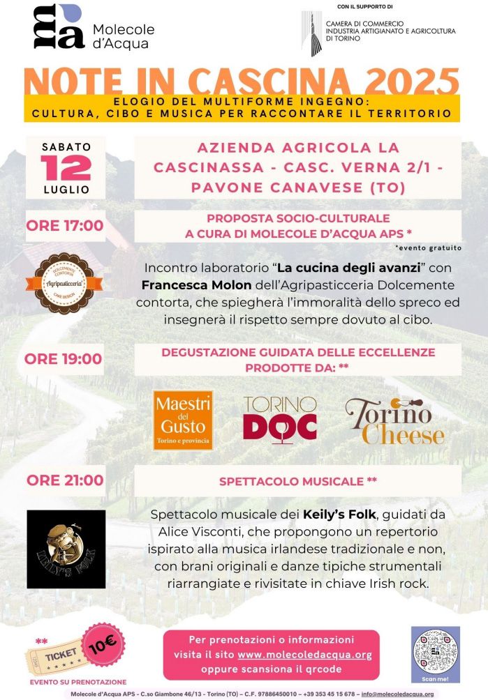 PAVONE CANAVESE - Maestri del Gusto e musica irlandese a La Cascinassa