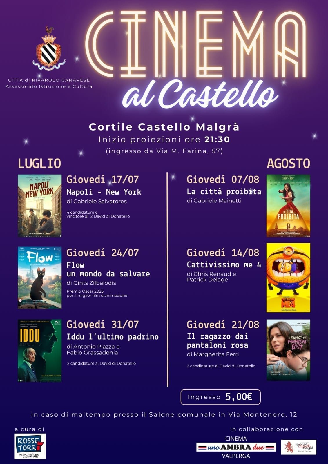 RIVAROLO CANAVESE - Cinema al Castello 2025